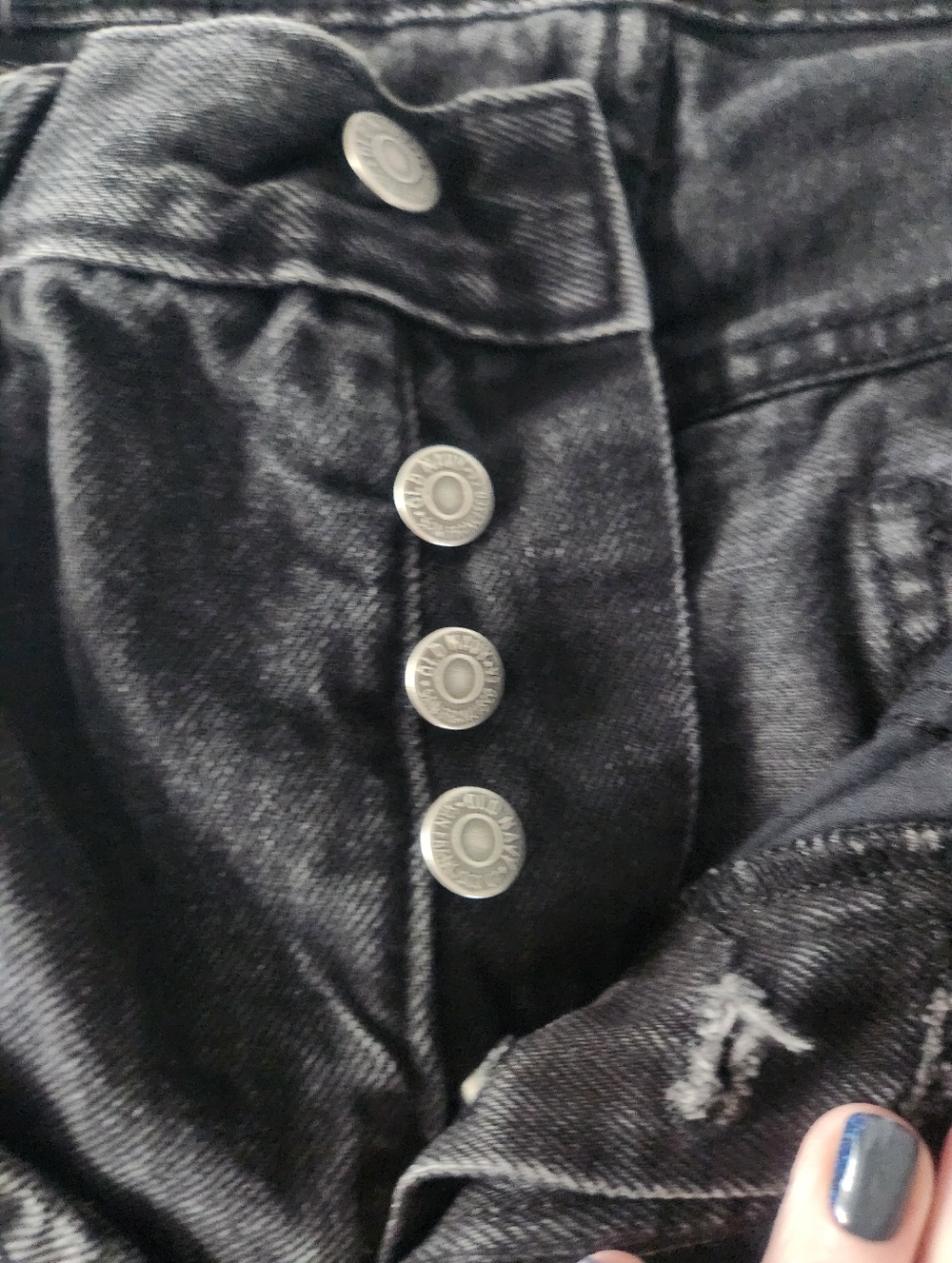 Old Navy Black High-Rise Straight Jeans, Button Up, Size 8